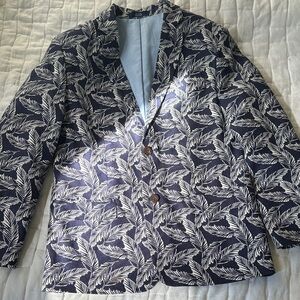 Boys IZOD lead Navy Leaf Print Blazer